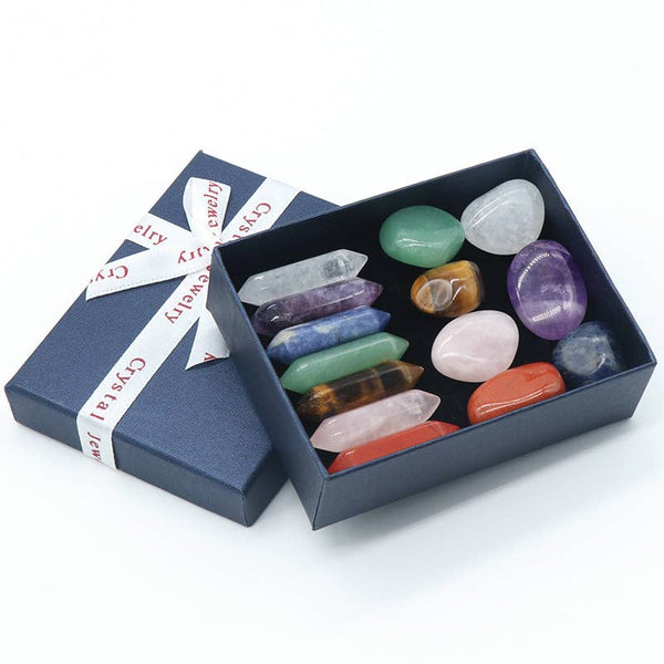 7 Chakra Set Tumbled Stones Premium Healing Crystals Kit